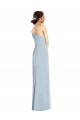 Buy Asymmetrical Off the Shoulder Cuff Trumpet Formal Crepe Bridesmaid Dress / Prom Dress With Front Slit UK