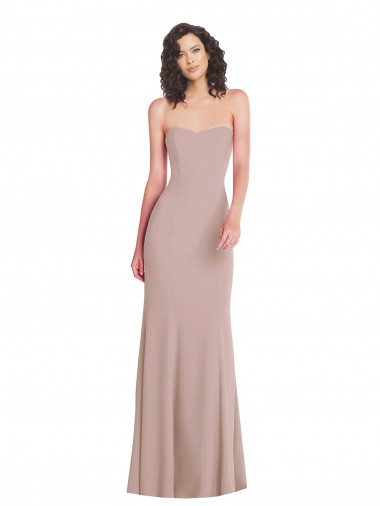 Buy Strapless Princess Line Formal Crepe Mermaid Bridesmaid Dress / Prom Dress UK