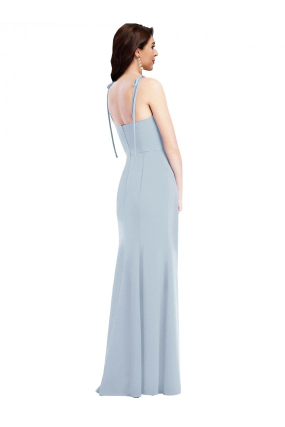 Buy Bustier Style Crepe Bridesmaid Dress / Prom Dress with Bow Straps UK
