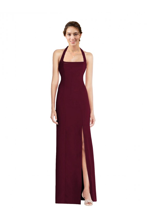 Buy Tie Halter Open Back Trumpet Bridesmaid Dress / Prom Dress UK