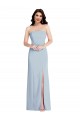 Buy Strapless Scoop Back Maxi Formal Crepe Bridesmaid Dress / Prom Dress with Front Slit UK