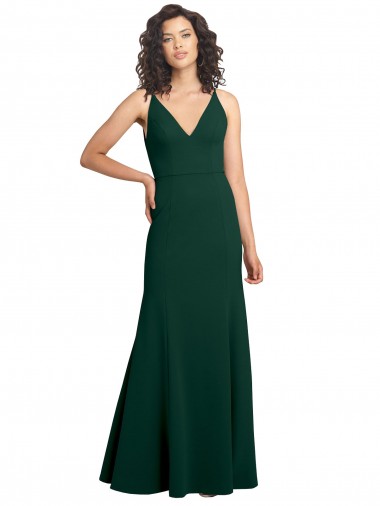 Buy Form Fitting Stretch Formal Crepe A-Line Bridesmaid Dress / Prom Dress UK