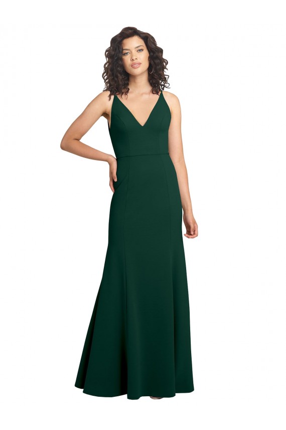 Buy Form Fitting Stretch Formal Crepe A-Line Bridesmaid Dress / Prom Dress UK