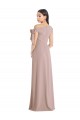Buy Off the Shoulder Tie Detail Maxi Formal Crepe Bridesmaid Dress / Prom Dress with Front Slit UK