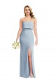Buy Strapless Overlay Bodice Crepe Maxi Bridesmaid Dress / Prom Dress with Front Slit UK