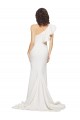 Buy Ruched Long Sweep Train Crepe Bridesmaid Dress / Prom Dress with Shoulder Ruffles UK
