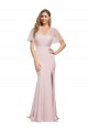 Buy Crepe Long Sweetheart Neckline Formal Bridesmaid Dress / Prom Dress with Tulle Overlay Shoulders UK