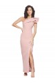 Buy Full Length One Shoulder Formal Crepe Bridesmaid Dress / Prom Dress with Side Leg Split UK