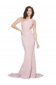 Buy Long Sweep Train One Shoulder Crepe Bridesmaid Dress / Prom Dress with Side Leg Split UK