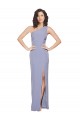 Buy Floor Length One Shoulder Formal Crepe Bridesmaid Dress / Prom Dress with Pencil Skirt and Side Split UK
