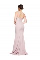 Buy Straight Neck Long Strapless Formal Crepe Bridesmaid Dress / Prom Dress with Soft Tulle Overlay and Small Train UK