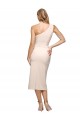 Buy Midi Length One Shoulder Formal Crepe Bridesmaid Dress / Cocktail Prom Dress with Thigh High Side Split UK