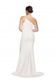 Buy Long Sweep Train Crepe Bridesmaid Dress / Prom Dress with Side Split and One Strap UK