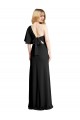 Buy Pleated One Shoulder Flutter Sleeves Slim Formal Crepe Bridesmaid Dress / Prom Dress UK