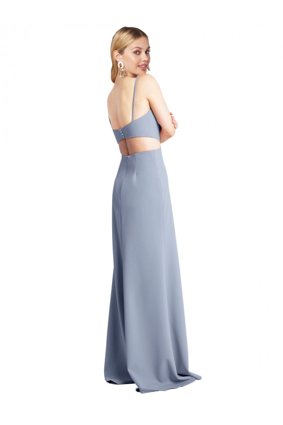 Buy Feminine Scoop Neckline Long Crepe Slip Bridesmaid Dress / Prom Dress  UK