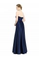 Buy Floor Length Sweetheart Neckline Formal Stretch Satin Bridesmaid Dress with Belt UK