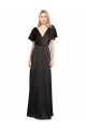 Buy Cap Sleeves Open Back Long Formal Stretch Satin Bridesmaid Dress / Prom Dress UK