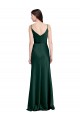 Buy Fitted Cowl Neck Long Formal Stretch Satin Slip Bridesmaid Dress / Prom Dress with V-Back UK