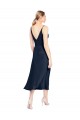 Buy V-Neck Midi Length Short Cocktail Formal Stretch Satin Bridesmaid Dress / Prom Dress V-Back UK