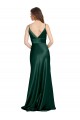 Buy High V-Neck Long Full Length Sheath Formal Stretch Satin Bridesmaid Dress / Prom Dress UK