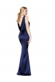Buy Sheath High Neck Formal Stretch Satin Bridesmaid Dress / Prom Dress Low Back UK