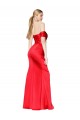 Buy High Neck Off the Shoulder Formal Stretch Satin Bridesmaid Dress / Prom Dress with High Slit UK