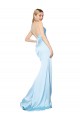 Buy Double Straps V-Neck Sleeveless Formal Stretch Satin Bridesmaid Dress / Prom Dress with High Slit UK