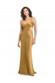 Buy One Shoulder Long Floor Length Formal Stretch Satin Slip Bridesmaid Dress / Prom Dress UK