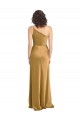 Buy One Shoulder Long Floor Length Formal Stretch Satin Slip Bridesmaid Dress / Prom Dress UK