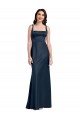 Buy Square Neck A-Line Long Formal Stretch Satin Bridesmaid Dress / Prom Dress with Wide Straps UK