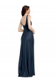 Buy Square Neck A-Line Long Formal Stretch Satin Bridesmaid Dress / Prom Dress with Wide Straps UK