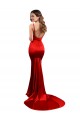 Buy Long Pleated Formal Stretch Satin Bridesmaid Dress / Prom Dress with High Slit UK