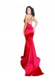 Buy Mermaid Open Back Long Formal Stretch Satin Bridesmaid Dress / Prom Dress with High Slit UK