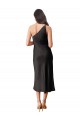 Buy Sleek One Shoulder Midi Length Short Cocktail Formal Stretch Satin Slip Bridesmaid Dress / Prom Dress UK