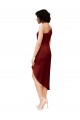 Buy One Shoulder Cocktail Midi Length Short Formal Stretch Satin Wrap Style Bridesmaid Dress / Prom Dress UK