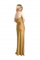 Buy Sleek Strapless Long A-Line Formal Stretch Satin Bridesmaid Dress / Prom Dress UK