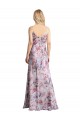 Buy Draped Cowl Neck Long Printed Formal Stretch Satin Bridesmaid Dress UK