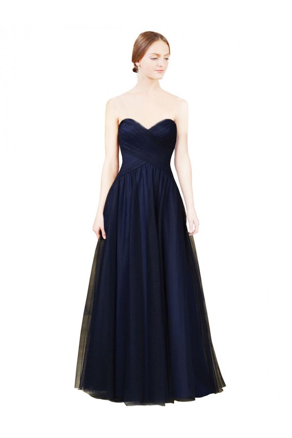Buy Draped Bodice Sweeheart Long Tulle Bridesmaid Dress UK