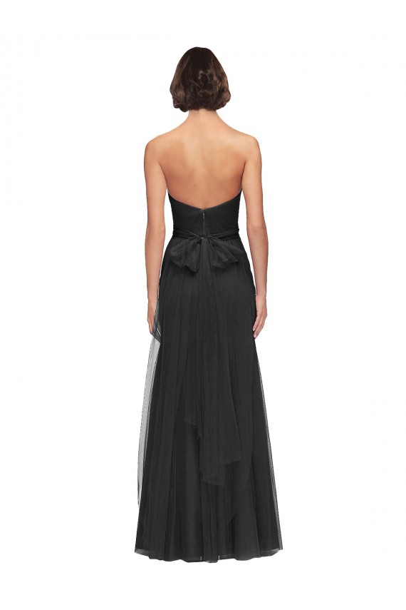 Buy Long Tulle Bridesmaid Dress with Sweetheart Neckline and Belt UK