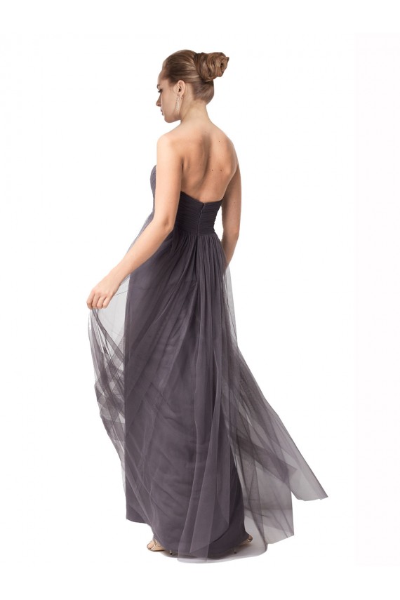 Buy Long Sweetheart Tulle Bridesmaid Dress with Shirred Criss Cross Bodice UK
