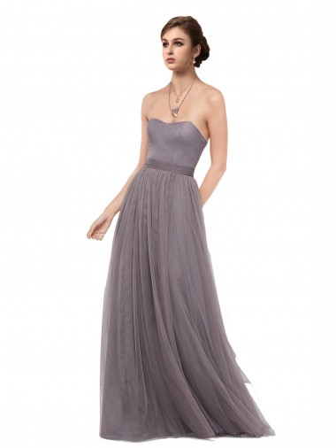 Buy Strapless Tulle Bridesmaid Dress with Waistband UK