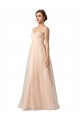 Buy Illusion Sleeves Tulle Bridesmaid Dress with Shirred Bodice and Sweetheart Neckline UK