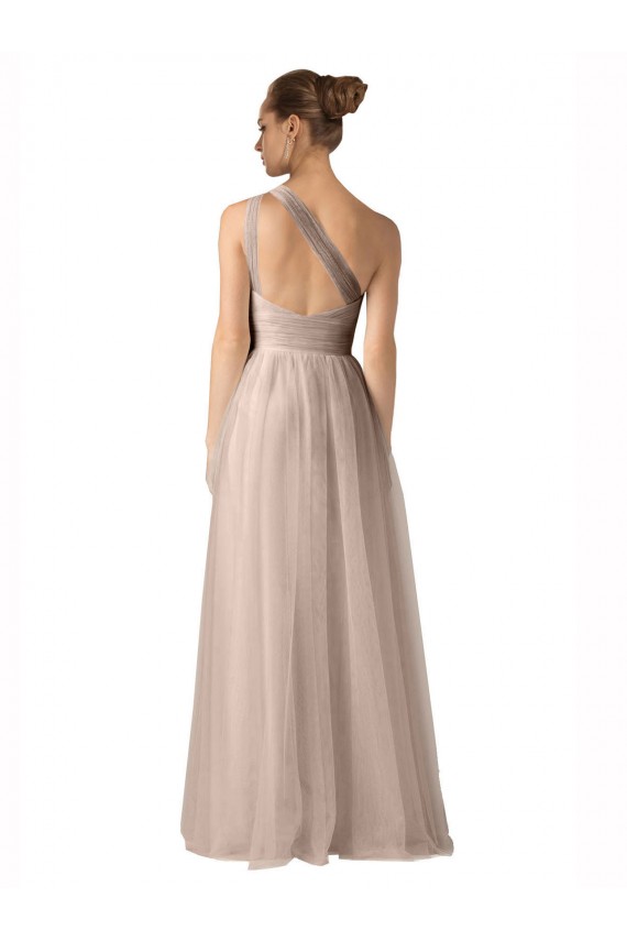 Buy Illusion One Shoulder Tulle Bridesmaid Dress with Shirred Bodice UK