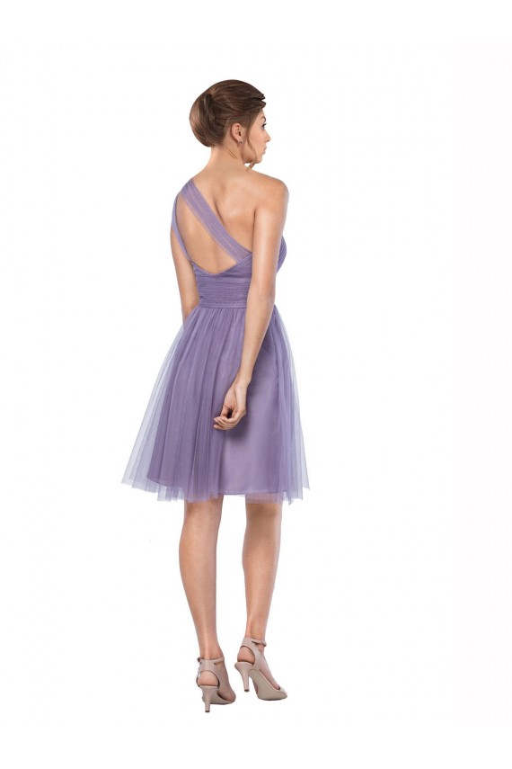 Buy One Shoulder Short Knee Length Tulle Bridesmaid Dress UK