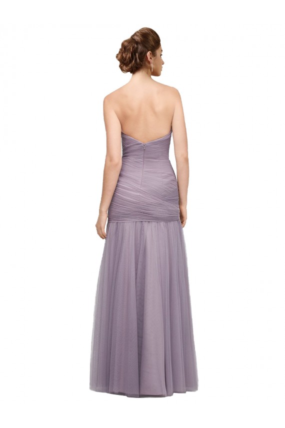Buy Draped Long Mermaid Sweetheart Tulle Bridesmaid Dress UK