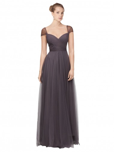 Buy Sweetheart Neckline Long Tulle Bridesmaid Dress with Straps UK