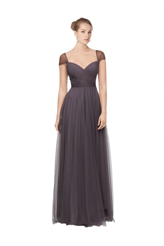 Buy Sweetheart Neckline Long Tulle Bridesmaid Dress with Straps UK
