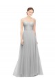 Buy Long Twisted Sweetheart Neckline Tulle Bridesmaid Dress UK