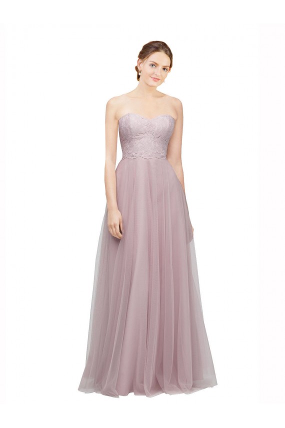 Buy Sweetheart Neckline Long Tulle Bridesmaid Dress with Lace Bodice UK