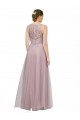 Buy High Neck Long Tulle Bridesmaid Dress with Lace Bodice UK